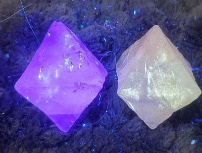 Glowing fluorite, iredecentable